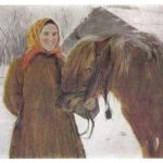 Серов Валентин Александрович В деревне. Баба с лошадью 150x150 - Серов Валентин Александрович
